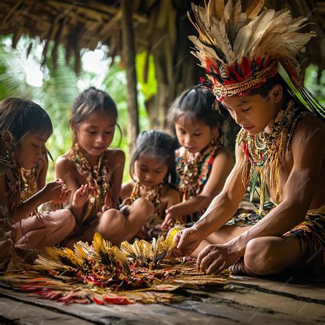 Atividades Indígenas - Crianças indígenas envolvidas em atividades tradicionais | imagem ...