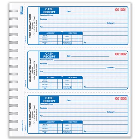 Carbonless Receipt Book Personalized Forms