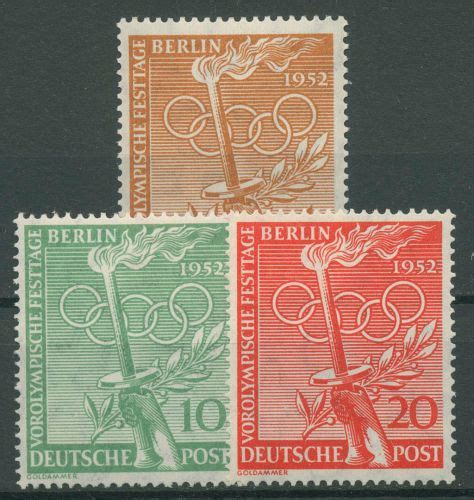 Berlin 1952 Vorolympische Festtage 88 90 Postfrisch Briefmarken Dr