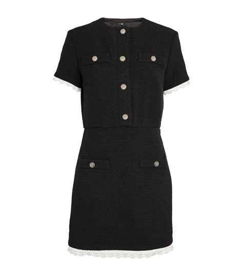 Womens Maje Black Lace Trim Mini Dress Harrods Uk