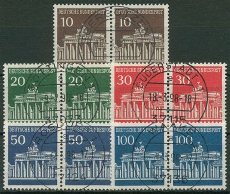 Bund 1966 Brandenburger Tor Bogenmarken 506 10 Waag Paar Mit TOP