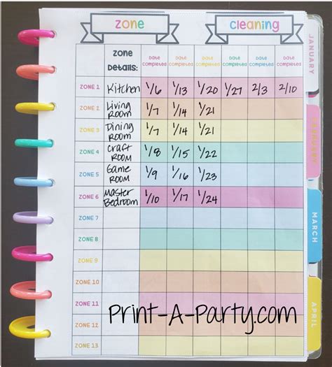 Cleaning Zone Cleaning Checklist Page Planner Weekly Checklist Cl