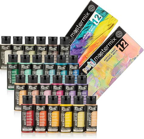 Rich Master Acrylic 24 Acrylfarben Set 60ml Reichhaltige Pigmentfarben