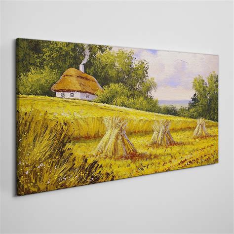 Obraz Na Płótnie Malarstwo chata wieś 100x50 cm Coloray Sklep EMPIK