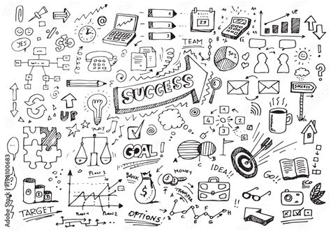 Hand Drawn Success Doodles Stock Vector Adobe Stock