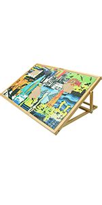 Becko Planche De Puzzle En Bois Avec Chevalet R Glable Et Support Pour