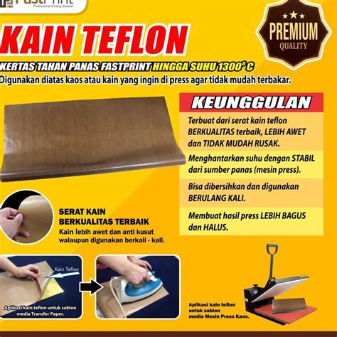 Jual Kertas Teflon Sheet Tahan Panas Alas Mesin Press Serbaguna Kode