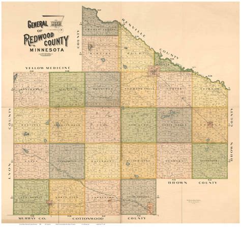 Redwood County Minnesota 1898 Old Map Reprint Old Maps