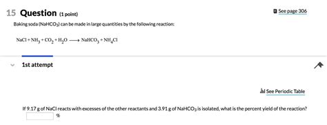 Solved Question Point Baking Soda Nahco Can Be Made In Large