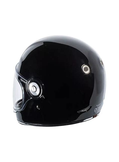 Retro Full Face Motorcycle Helmet Torc Newport T1 Gloss Black Dot X Large Ebay