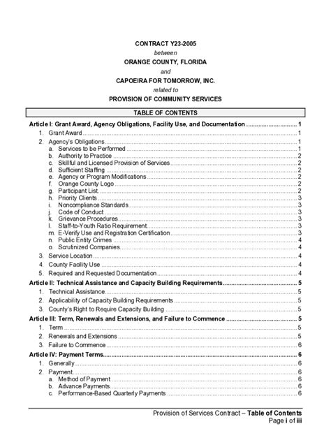 Fillable Online Ftp Orangecountyfl AGREEMENT BETWEEN Florida