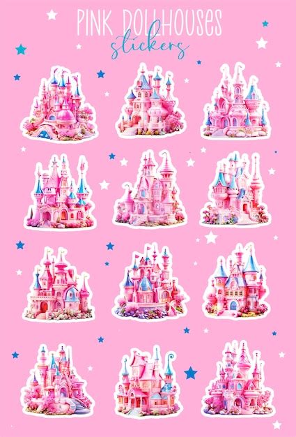 Stickers Maisons De Poup Es Rose Vif Ch Teau En Plastique Rose Photo