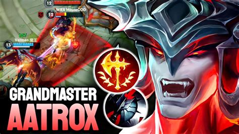 Wild Rift Aatrox Aatrox Gameplay Build Runes Grandmaster Ranked