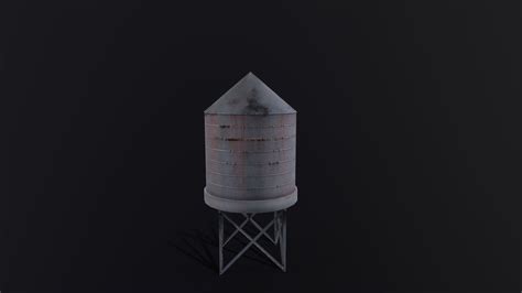 3d Model Lowpoly Roof Water Tower Tank In New York City Style Vr Ar