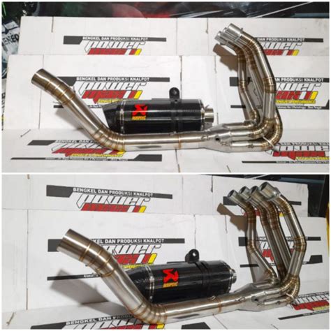 Jual Knalpot AKRAPOVIC ZX25R Klem Carbon Kevlar Suara Bass Full System