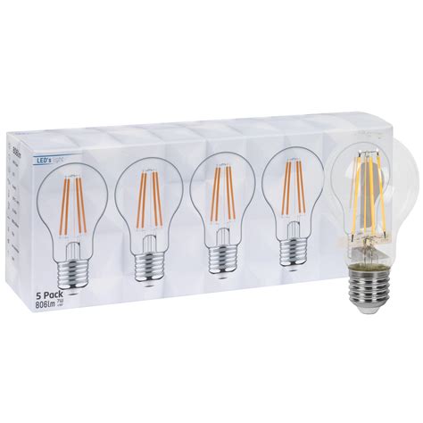 Led Filament Lampe Er Set Agl Form Klar E W W Lm