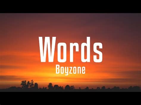 Boyzone Words Lyrics 노래 가사