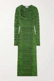 WornOnTV Michelle Millers Green Marled Knit Midi Dress On CBS