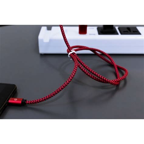 Cable Micro Usb Vers Usb En Nylon Tress Evomind Rouge Ou Bleu