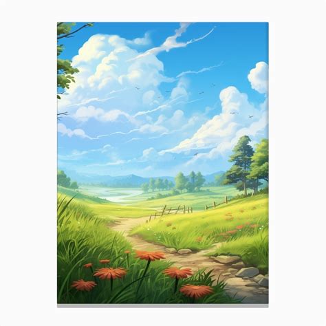 Grassland Cartoon 2 Canvas Print by PixelPerfect - Fy