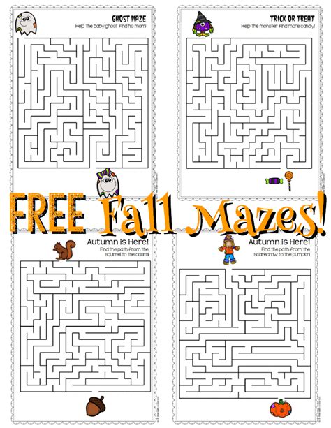 Fall Maze Printables