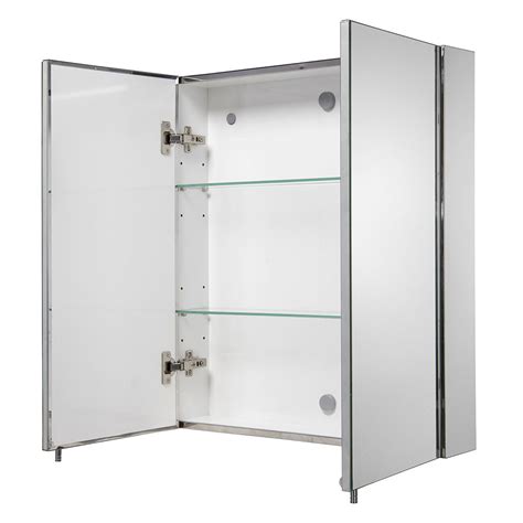 Croydex Finchley Stainless Steel Double Door Mirror Cabinet With