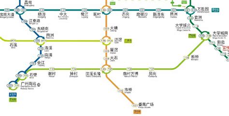 广州地铁7号线全线线路图一期、二期及西延段 广州本地宝