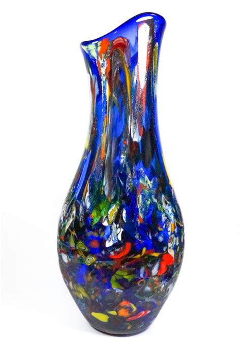 Isla Blue Murano Glass Vase Barena Made Murano Glass