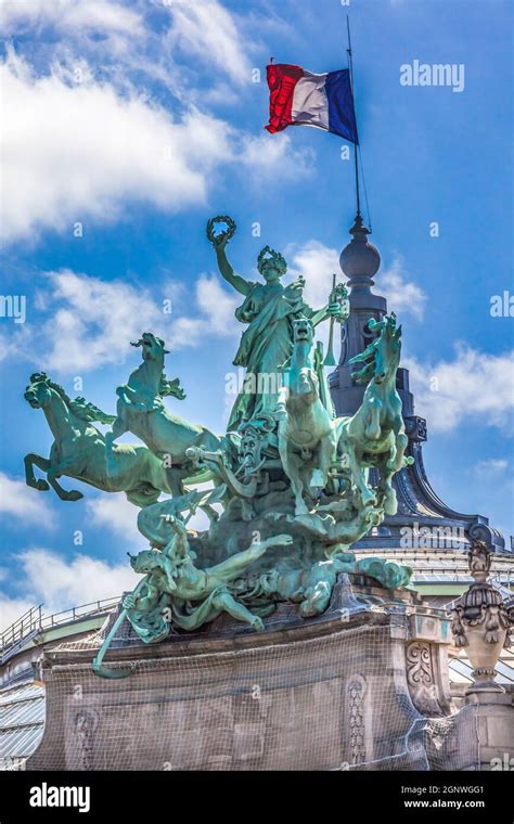 Immortality Statue Flag Grand Palais de Champs Elysees Palace Paris ...