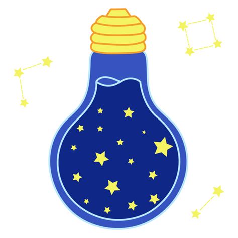 Light Blub With Stars Sticker Sticker Mania