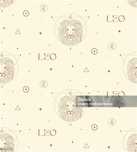 Leo Zodiac Background Seamless Pattern Astrology Signs Stock Illustration Download Image Now