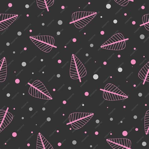 Premium Vector Simple Doodle Leaves Seamless Patternvector Stylized