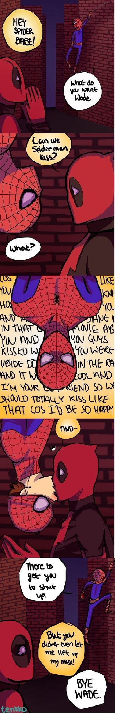 Spideypool Spiderman Kiss Deadpool X Spiderman Deadpool And Spiderman Spideypool