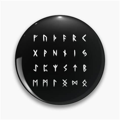 RUNES White Viking Scandinavian Old Norse Elder Futhark Runes Pin