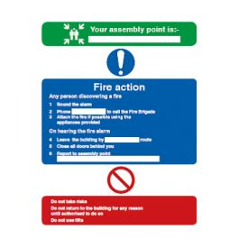 Section Fire Action Instructions Safety Sign Pvc Cmt Group