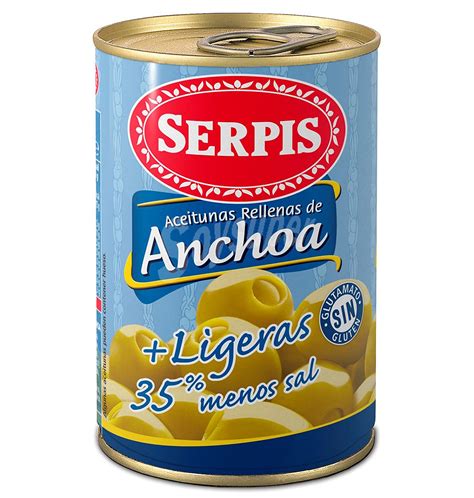 Serpis Aceitunas Verdes Rellenas De Anchoa L Geras Menos Sal Sin