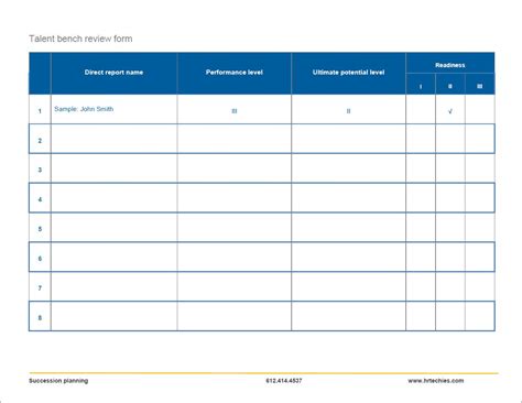 Succession Planning Templates - Eloquens