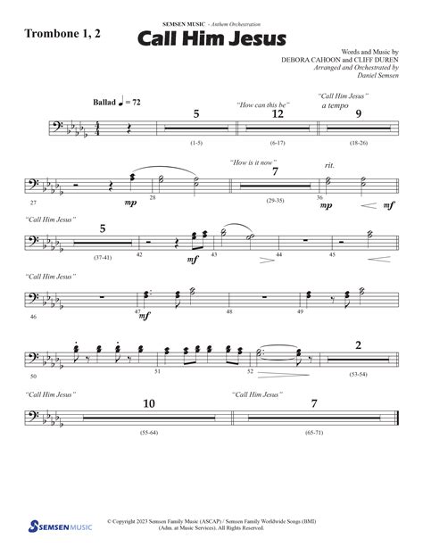 Call Him Jesus Choral Anthem SATB Trombone Sheet Music PDF Semsen