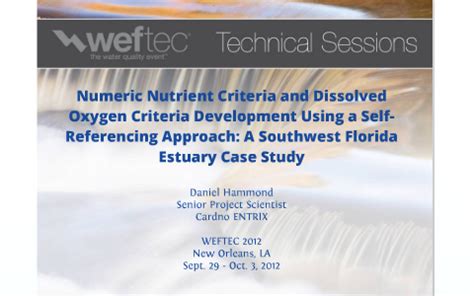 Numeric Nutrient Criteria And Dissolved Oxygen Criteria Development