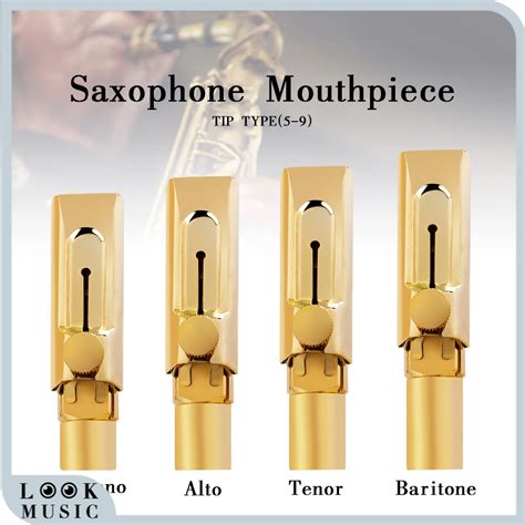 Brass Sax Mouthpiece Wcap Andligatures Sopranoaltotenorbaritone Size 56789 For Saxophone