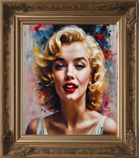 Marilyn Monroe Oil Painting Sex Symbol Female Poster Home Decor Etsy