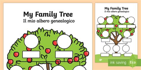 My Family Tree English/Italian - My Family Tree Worksheets