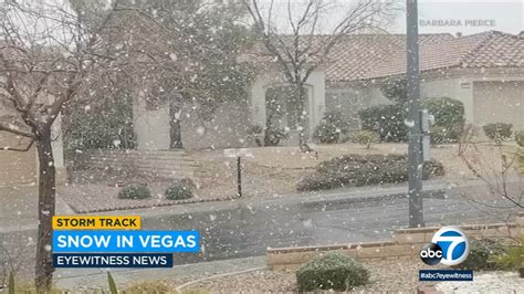 Winter Storm Brings Unusual Sight To Las Vegas Snow Abc7 Los Angeles