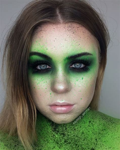 Green and black splatter makeup by kayleigh_ashman Alien Makeup ...