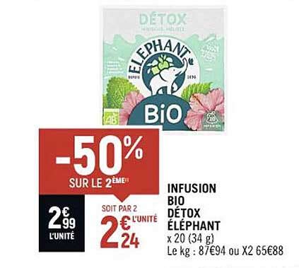 Promo Infusion Bio Détox éléphant chez Vival iCatalogue fr