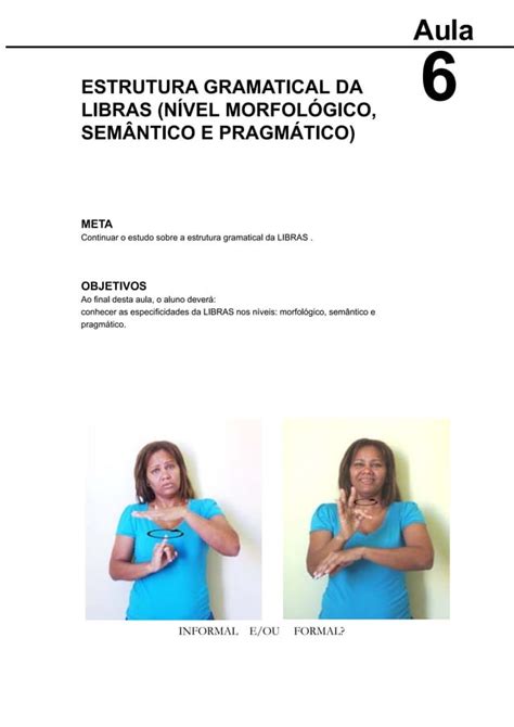 Lingua Brasileira De Sinais Libras Aula Pdf