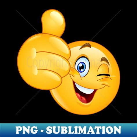 Thumb up Winking Emoji - Decorative Sublimation PNG File - B - Inspire Uplift