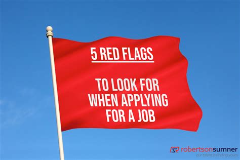 Red Flags To Look For When Applying For A Job Robertson Sumner