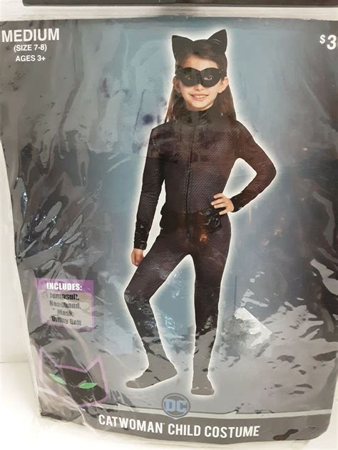 Dc Comics Girls Catwoman 4 Piece Halloween Costume Gem