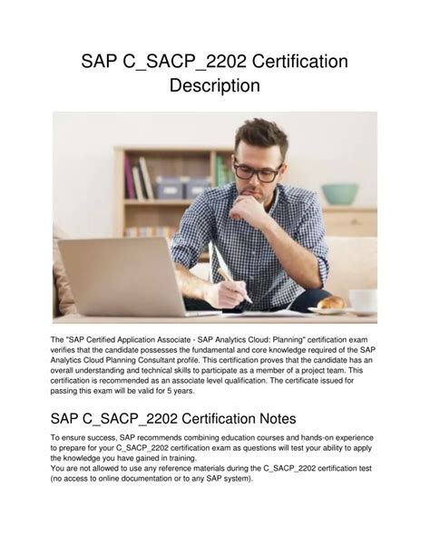 Ppt Sap C Sacp Certification Description Powerpoint Presentation